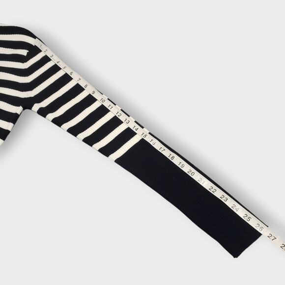 Everlane The Brenton Ribbed Crewneck Sweater Navy Blue White Stripe Sz Large - Picture 11 of 13